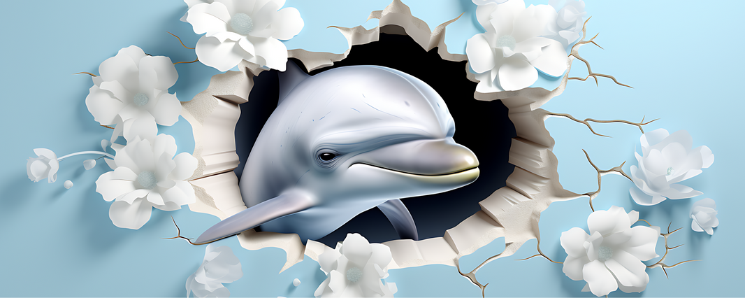 3D Dolphin Coffee Cup/Mug Full Wrap