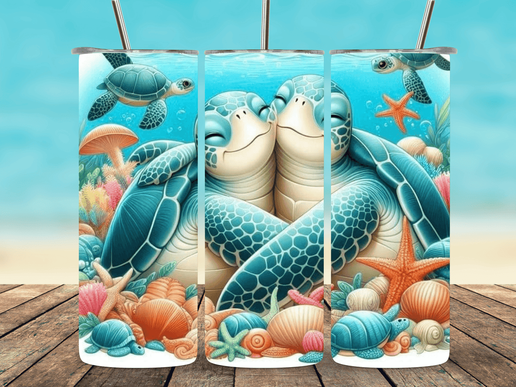 Cute Sea Turtles Hugging 20oz Tumbler - My Store