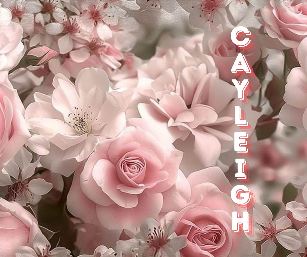 Pink Roses 20oz Tumbler with name - My Store