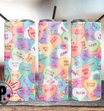 Various ANTI - Valentine's Day Skinny 20 oz Tumbler with lid and straw - 7 Designs to choose from - My Store