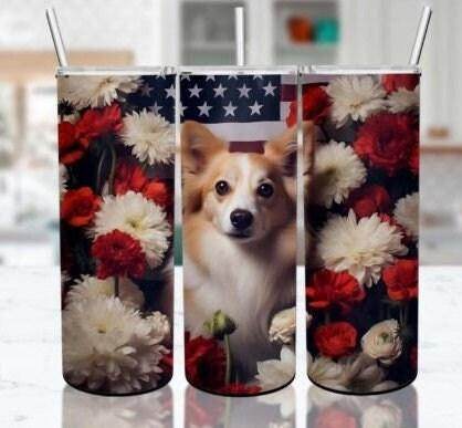 Various Corgi dog breed Skinny 20 oz Tumbler with lid and straw for the puppy lover in your life - My Store