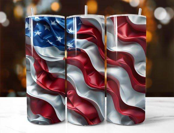 Waving American Flag Patriotic 20oz Tumbler - My Store