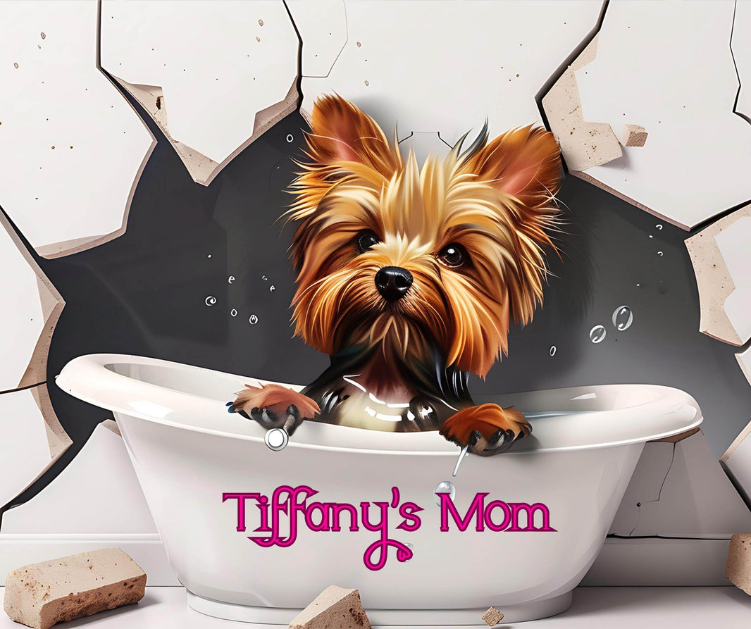 Yorkshire Terrier In A Tub 20oz Tumbler With Name - My Store