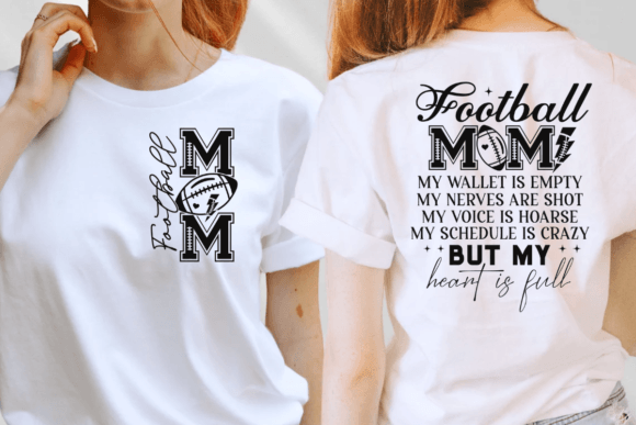 Funny Football Mom |  Support with Humor | Front Pocket and Back Designs image 1