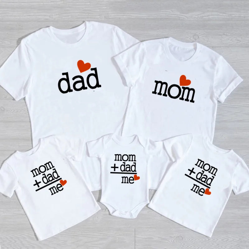 Mom Dad Me Family Matching Outfits Father Daughter Son Clothes Look Tshirt image 4