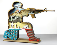7 Layered Wood Soldier | Gift for Veteran | Flag | Patriotic image 2