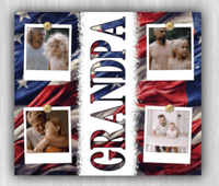 Papa, Dad or Grandpa American Flag Tumbler with 4 Pics image 5