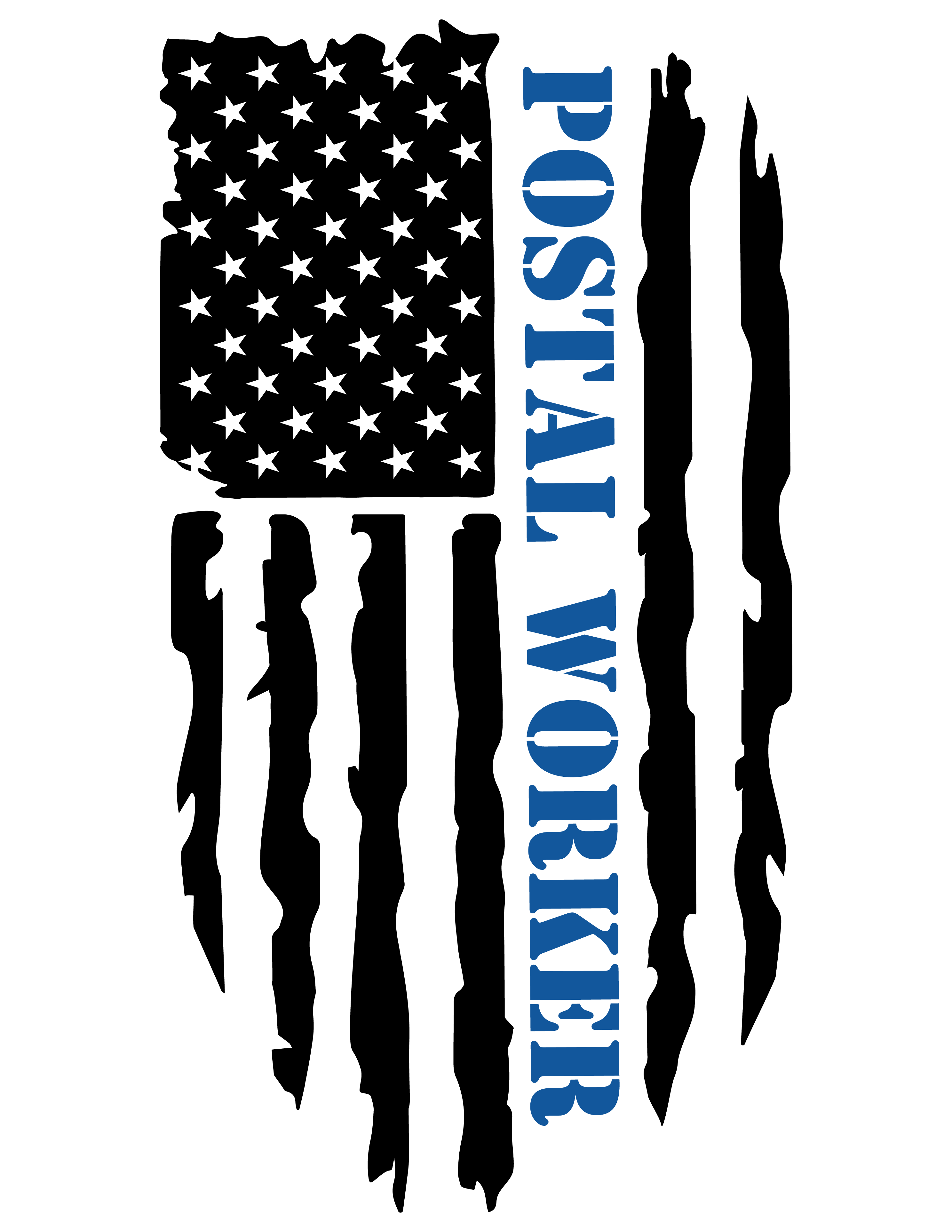 Postal Worker Distressed American Flag T-Shirt image 7