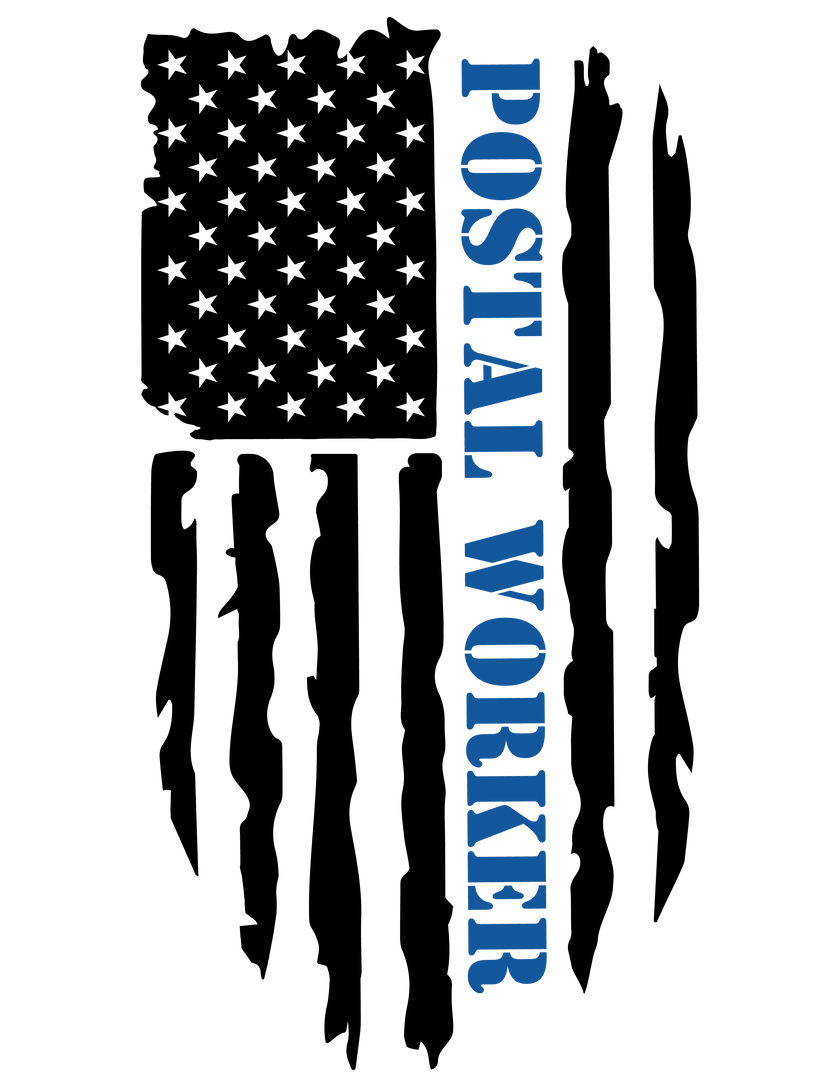 Postal Worker Distressed American Flag T-Shirt image 7