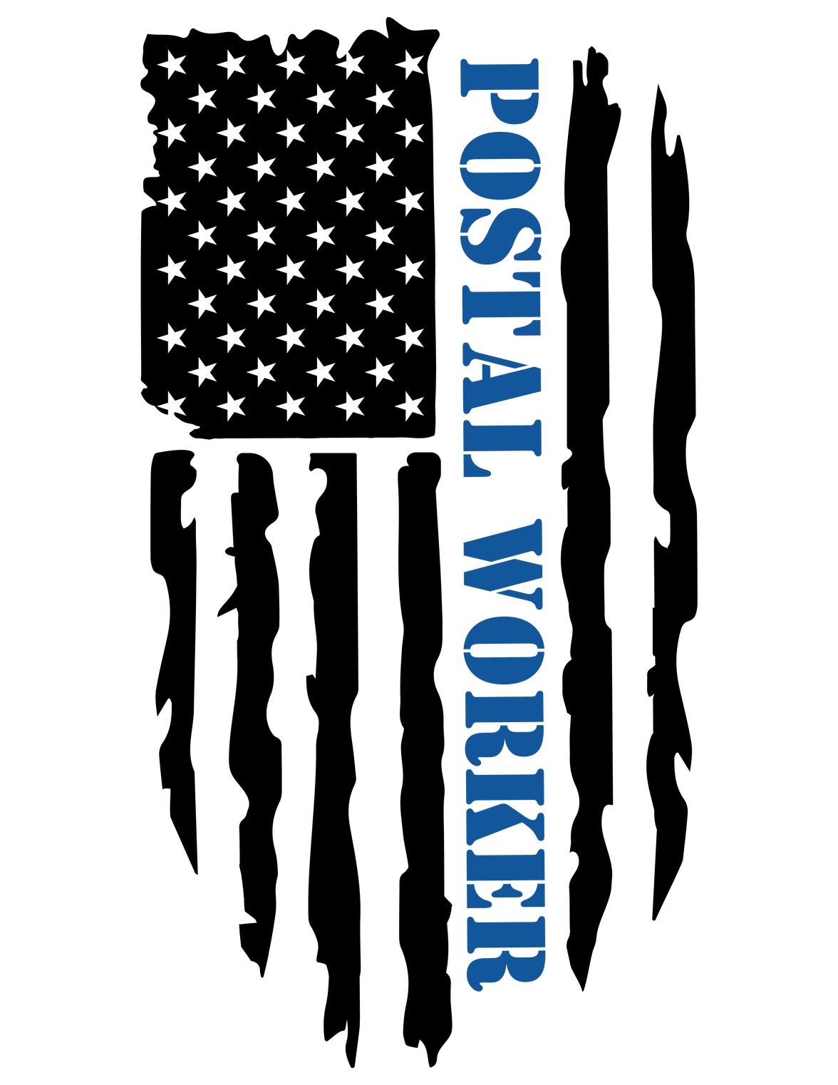 Postal Worker Distressed American Flag T-Shirt image 7