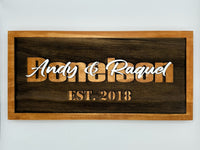 Family Name Sign | Wall Hanging | Last Name with First Names overlapping image 4