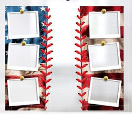 Baseball American Flag 20oz Tumbler with text & 6 Pictures image 1