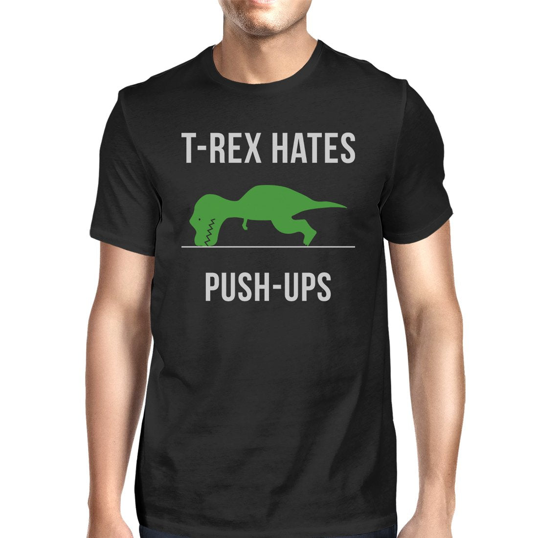 T-Rex Push Ups Mens Funny Workout Shirts Lightweight Cotton T-Shirt image 8