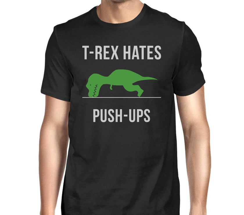 T-Rex Push Ups Mens Funny Workout Shirts Lightweight Cotton T-Shirt image 8