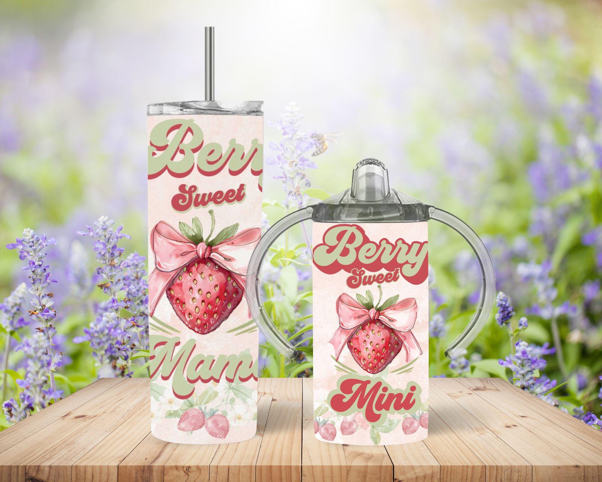 Berry Sweet Mama and Mini Matching Tumblers Set - 20 oz Tumbler & 12 oz Sippy Cup - Mom and Child Drinkware Gift - My Store