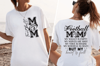 Funny Football Mom |  Support with Humor | Front Pocket and Back Designs image 3