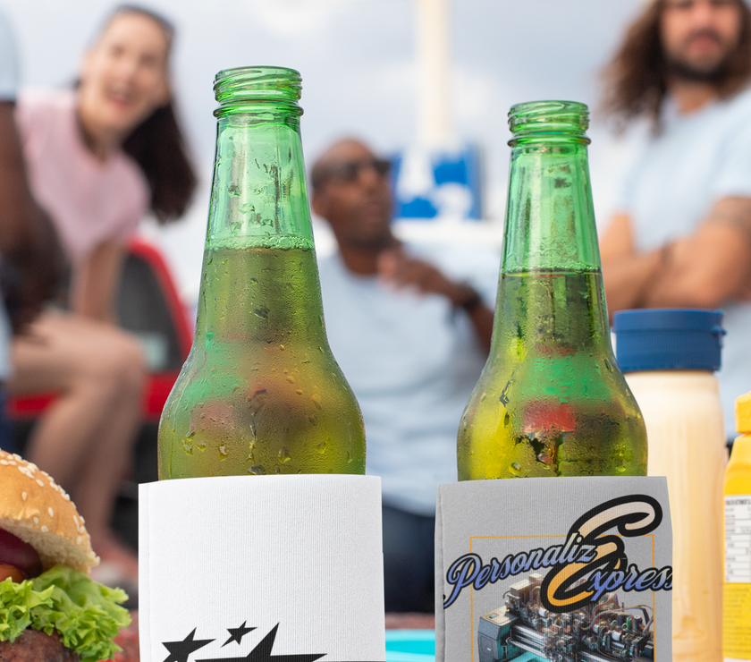 Custom Koozies Perfect for a Wedding of Company Logo (Scuba Sleeve over Foam) image 0