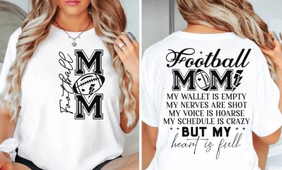Funny Football Mom |  Support with Humor | Front Pocket and Back Designs image 8