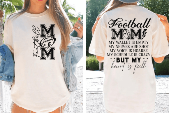Funny Football Mom |  Support with Humor | Front Pocket and Back Designs image 2