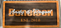 Family Name Sign | Wall Hanging | Last Name with First Names overlapping image 3