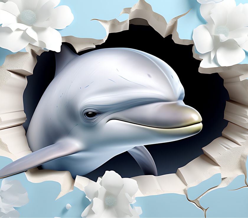 3D Dolphin Coffee Cup/Mug Full Wrap