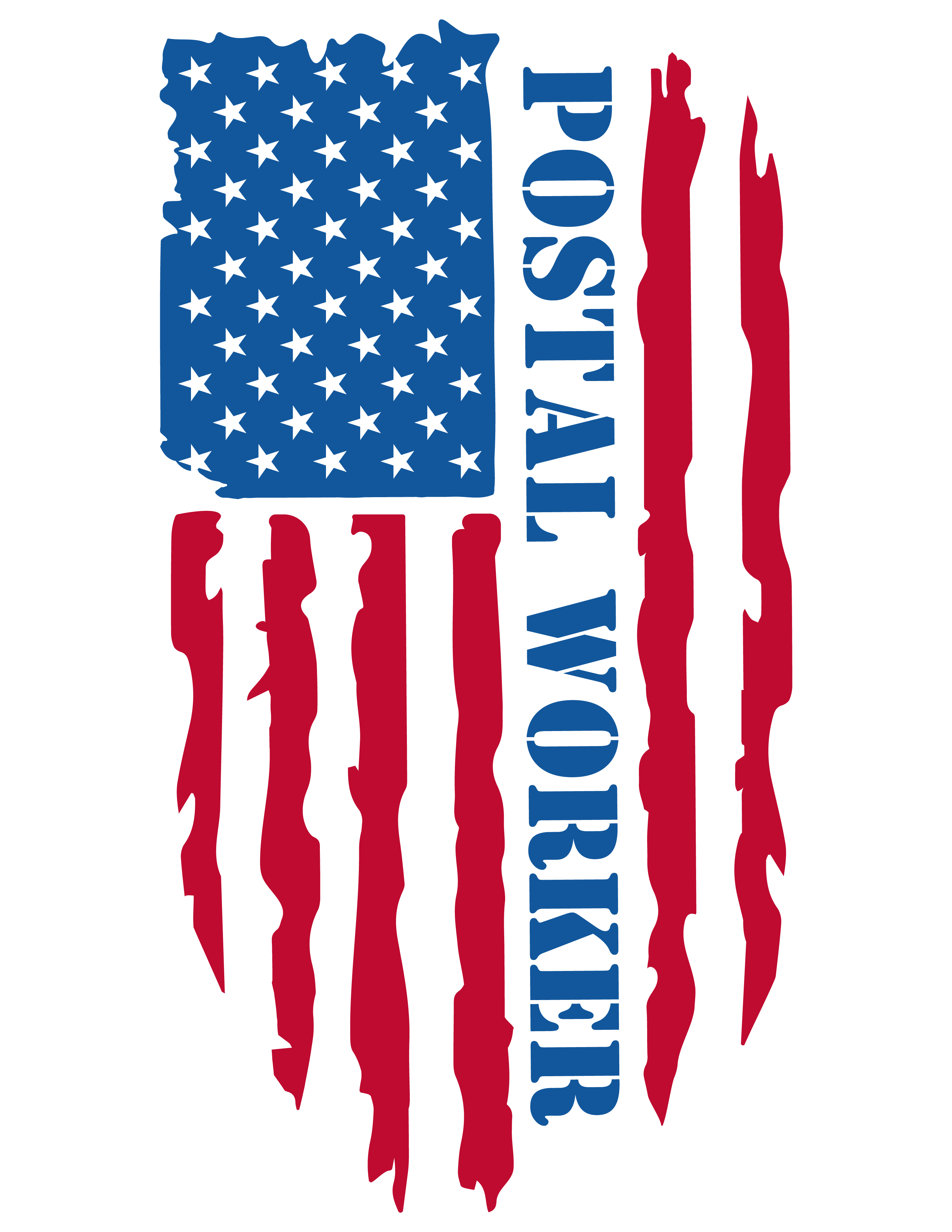 Postal Worker Distressed American Flag T-Shirt image 1