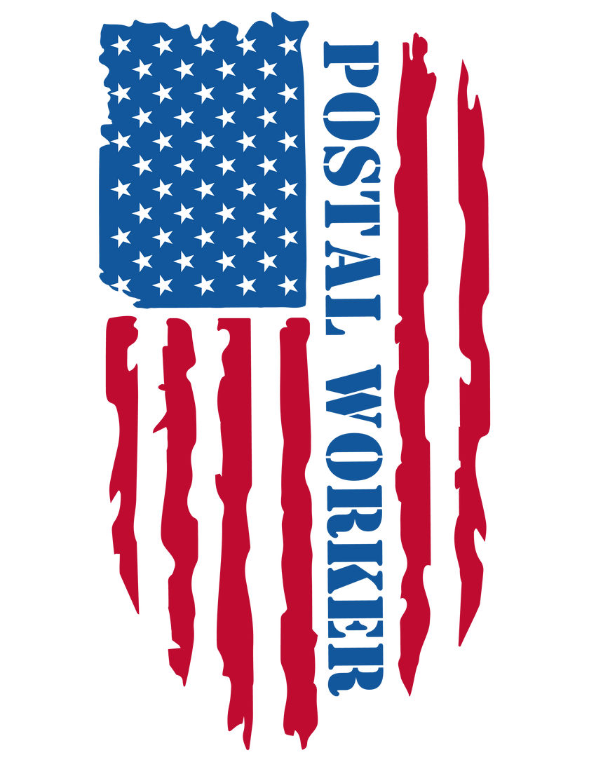 Postal Worker Distressed American Flag T-Shirt image 1