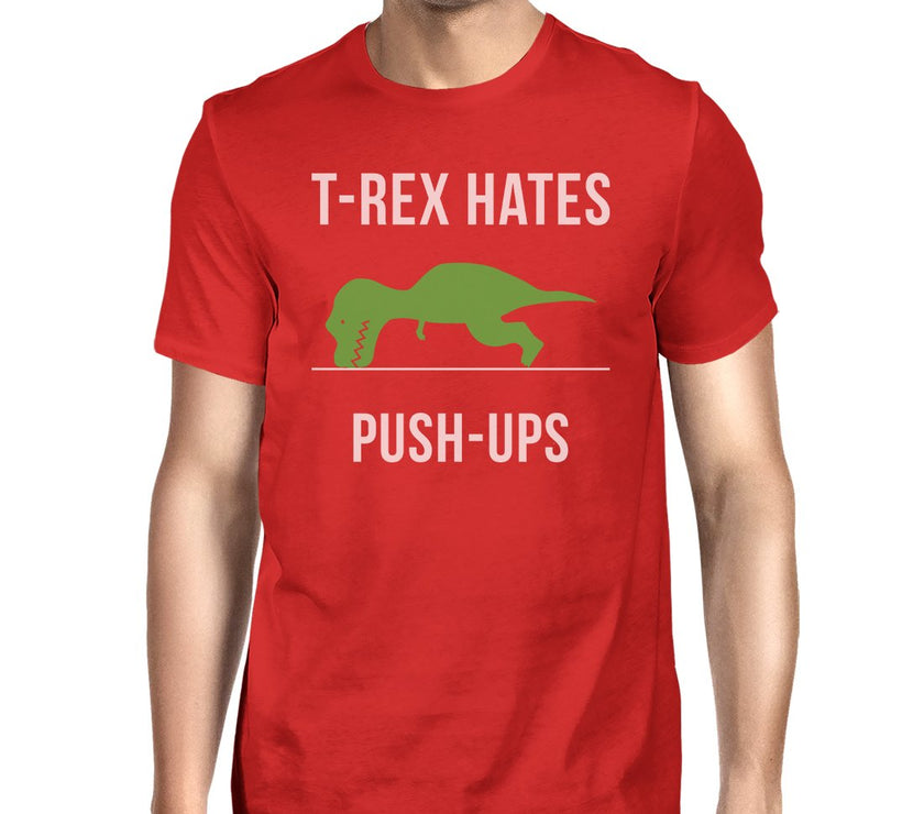 T-Rex Push Ups Mens Funny Workout Shirts Lightweight Cotton T-Shirt image 11
