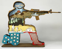 7 Layered Wood Soldier | Gift for Veteran | Flag | Patriotic image 1