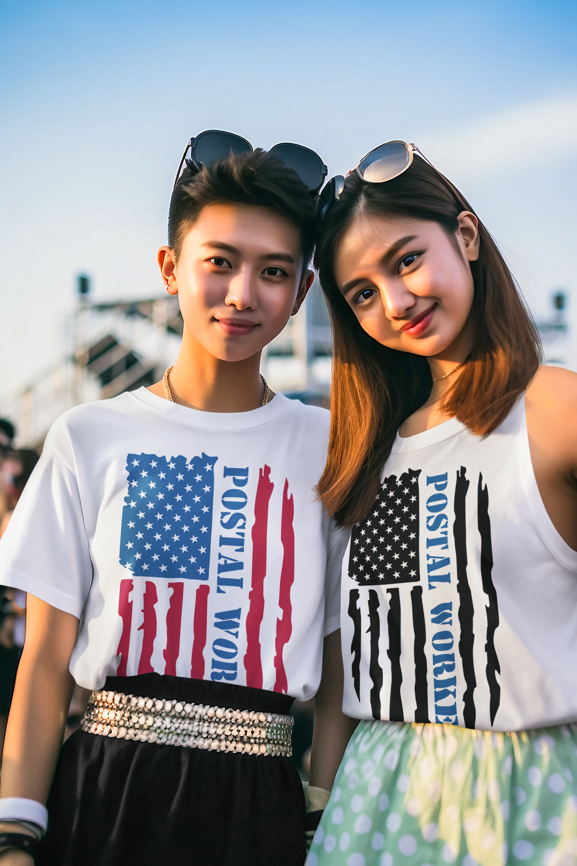 Postal Worker Distressed American Flag T-Shirt image 4