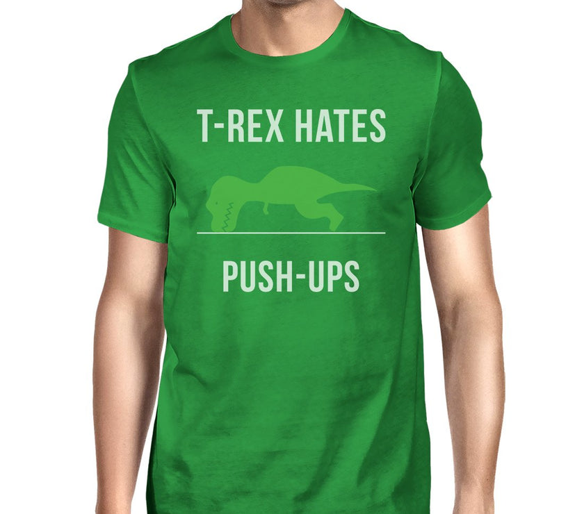 T-Rex Push Ups Mens Funny Workout Shirts Lightweight Cotton T-Shirt image 12