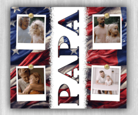 Papa, Dad or Grandpa American Flag Tumbler with 4 Pics image 3