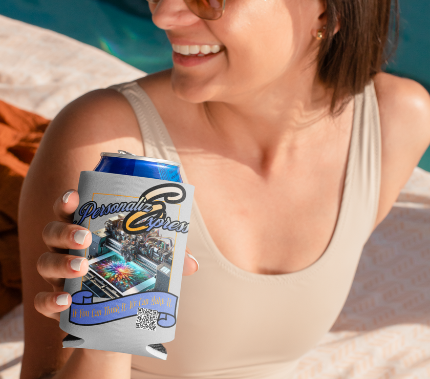 Custom Koozies Perfect for a Wedding of Company Logo (Scuba Sleeve over Foam) image 1