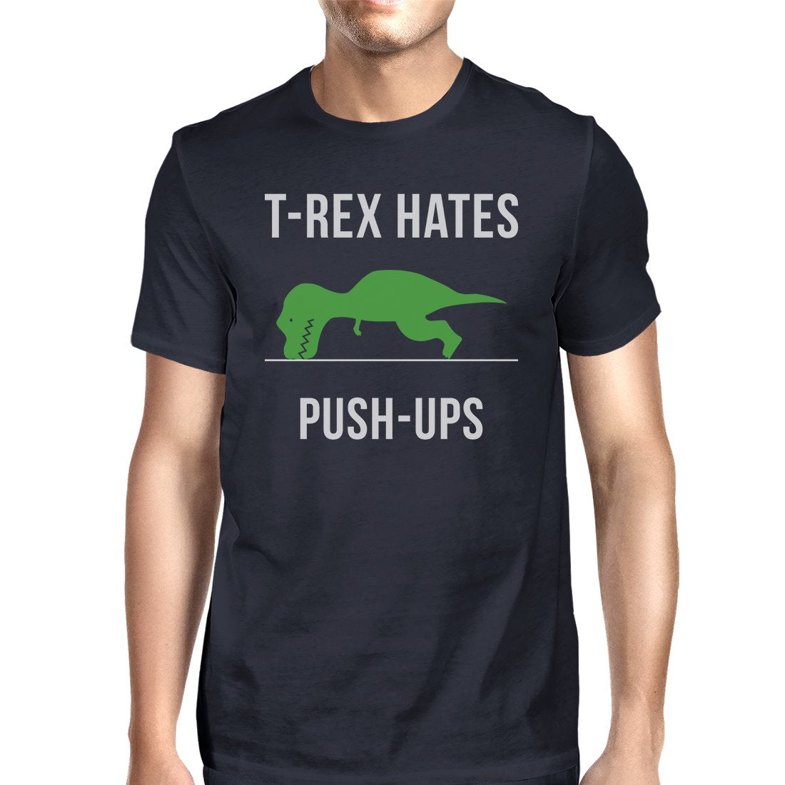 T-Rex Push Ups Mens Funny Workout Shirts Lightweight Cotton T-Shirt image 10