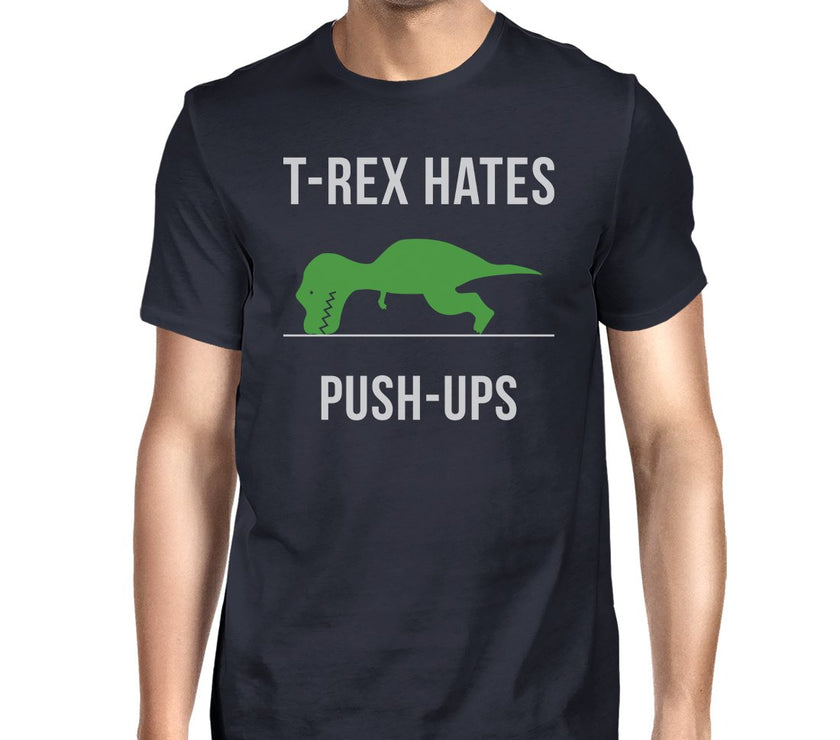 T-Rex Push Ups Mens Funny Workout Shirts Lightweight Cotton T-Shirt image 10