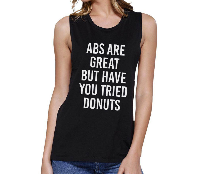 Abs Are Great Womens Black Muscle Tanks Funny Gym Shirts Gift Ideas - My Store