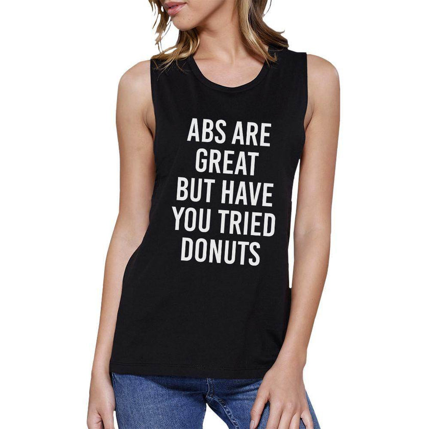 Abs Are Great Womens Black Muscle Tanks Funny Gym Shirts Gift Ideas - My Store