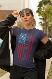 Postal Worker Distressed American Flag T-Shirt image 5