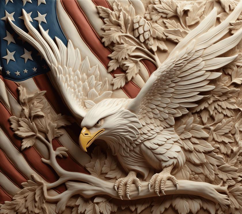 American Eagle on a Branch with Flag Patriotic 20oz Tumbler - My Store