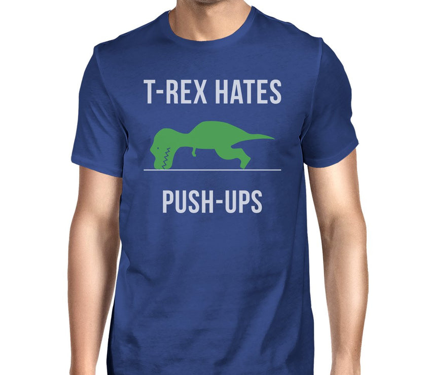 T-Rex Push Ups Mens Funny Workout Shirts Lightweight Cotton T-Shirt image 14
