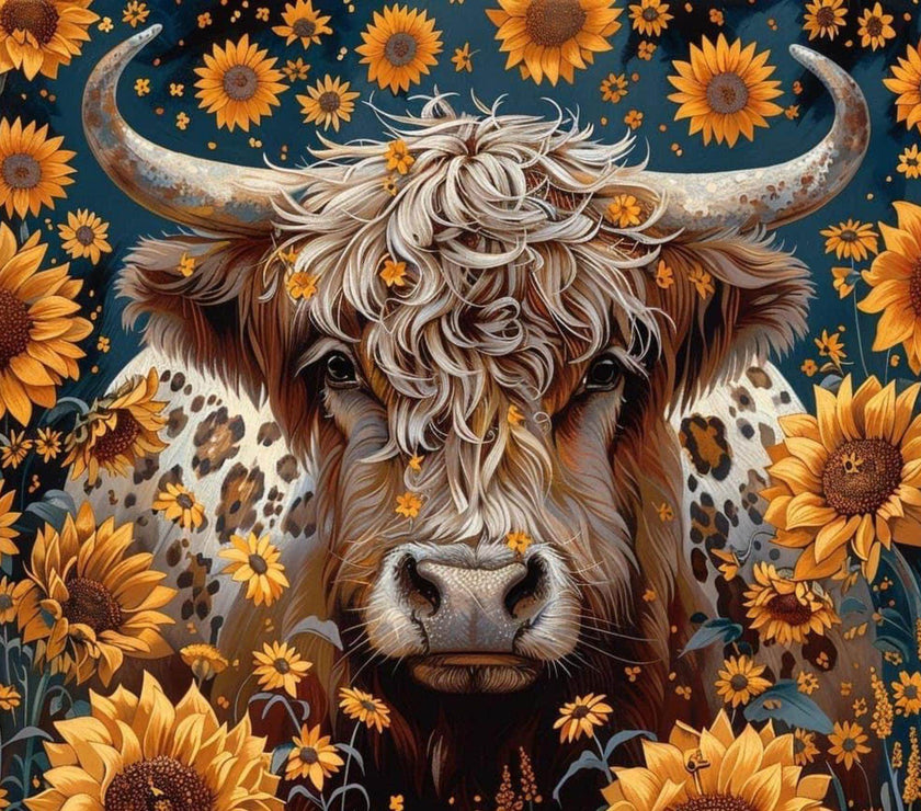 Beautiful Bull with Sunflowers 20oz Tumbler| Cow Lovers - My Store