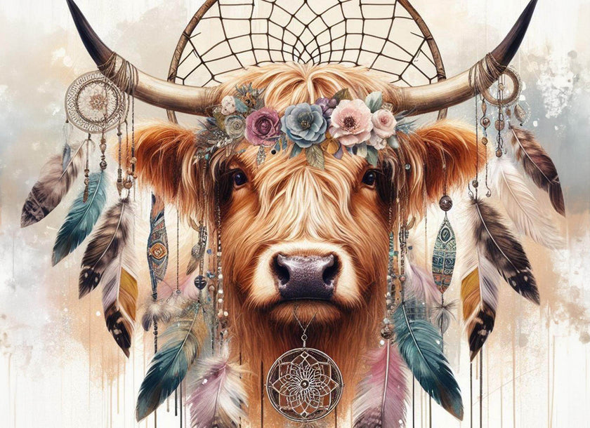 Bohemian Hippie Cow Glass Cutting Board - My Store