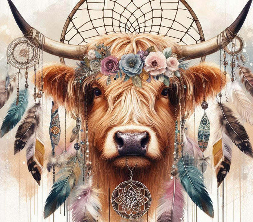Bohemian Hippie Cow Glass Cutting Board - My Store