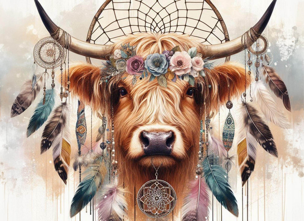Bohemian Hippie Cow Glass Cutting Board - My Store