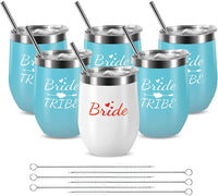 Bride Tribe Stainless Steel Wine Tumblers 12 Oz Bridesmaid Tumbler 6 Pack - My Store