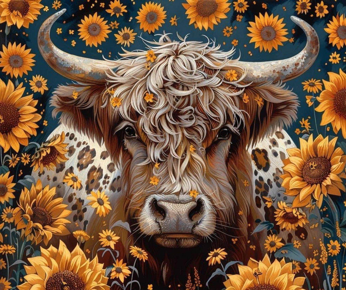 Bull with Sunflowers Tumbler 20oz | Insulated Travel Cup, Durable Stainless Steel, Perfect Gift for Cowgirls & Sunflower Lovers - My Store