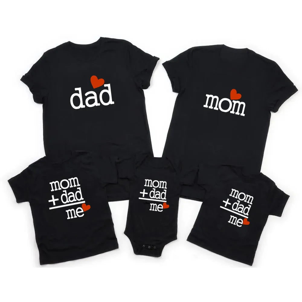 Mom Dad Me Family Matching Outfits Father Daughter Son Clothes Look Tshirt image 0