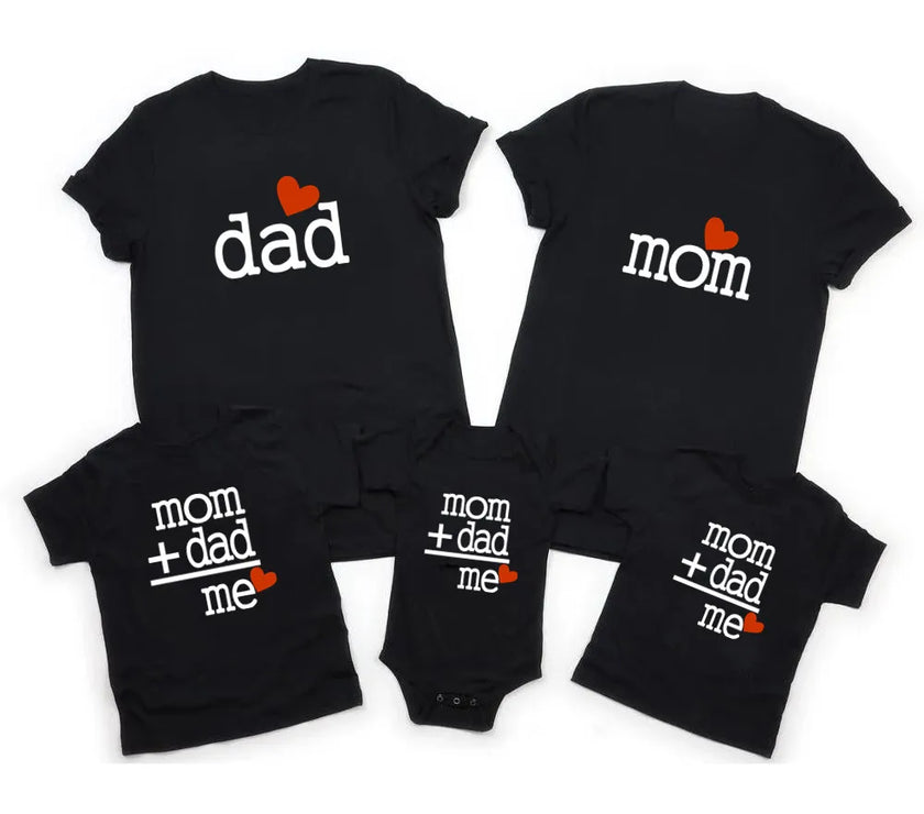 Mom Dad Me Family Matching Outfits Father Daughter Son Clothes Look Tshirt image 0