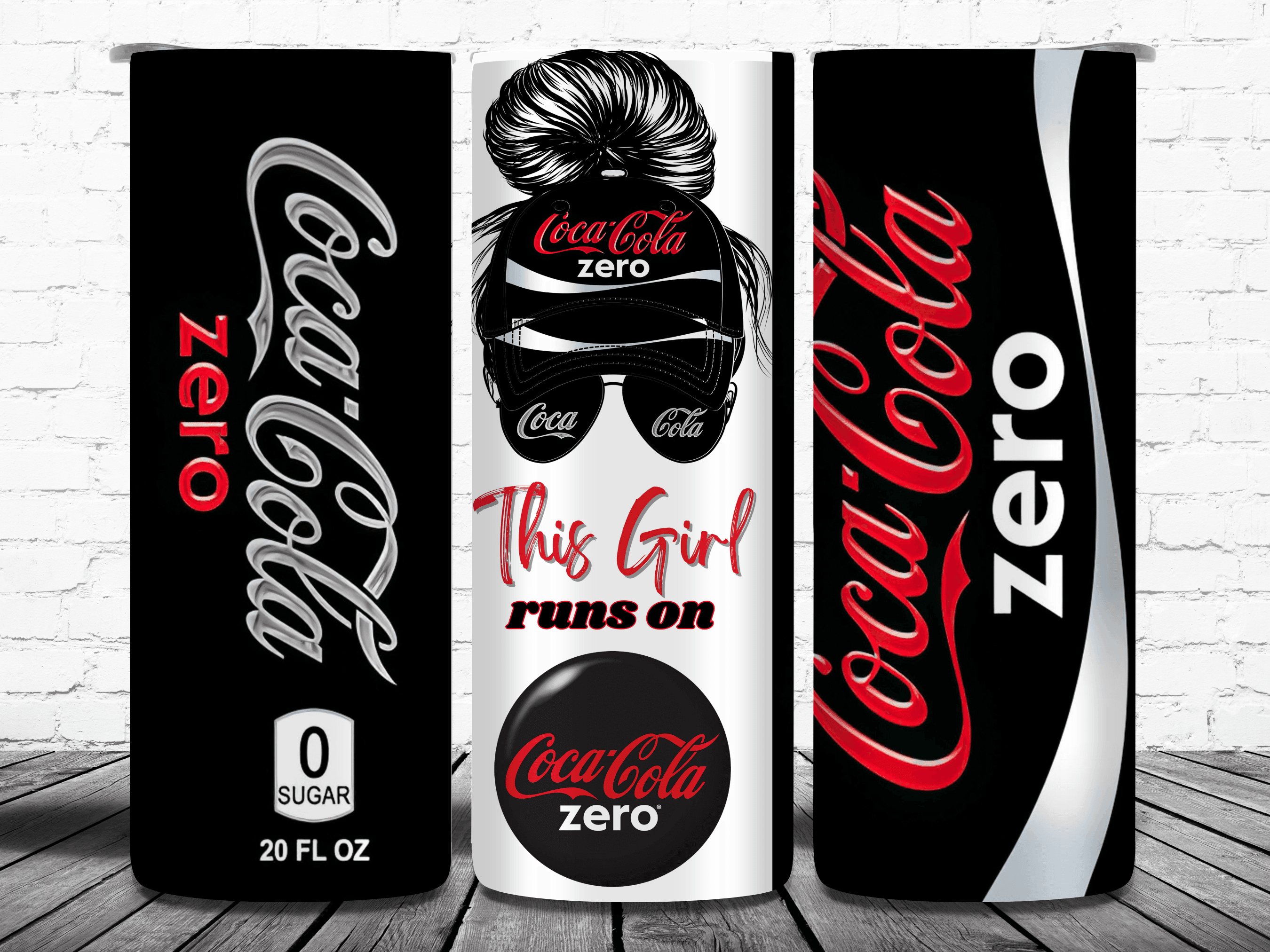 Coca-Cola Coke Zero Tumbler 20oz - This Girl Runs On Coke Zero Insulated Travel Cup, Funny Soda Lover Gift, Reusable Drinkware for Women - My Store