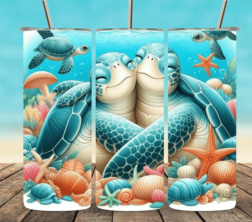 Cute Sea Turtles Hugging 20oz Tumbler - My Store